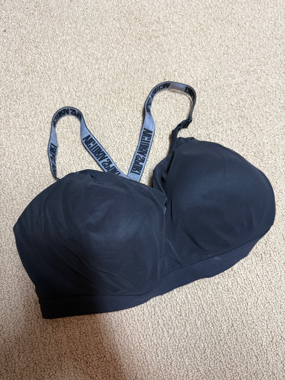 Victoria's Secret Black Padded Strap Logo Bra